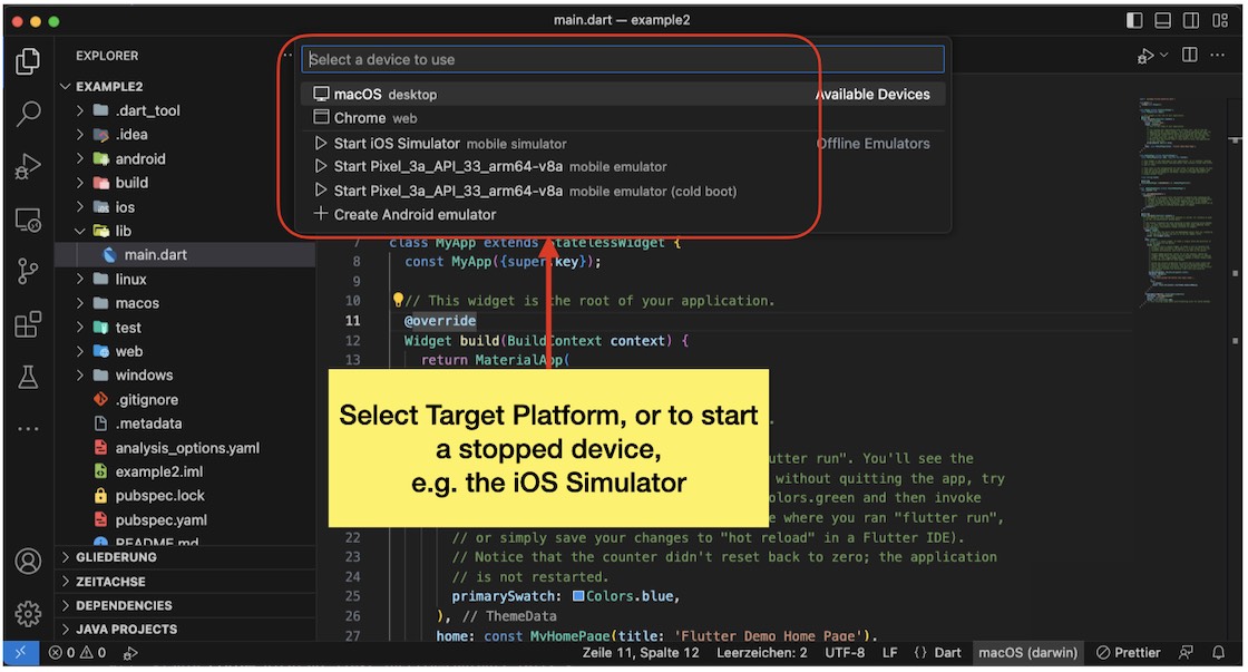 Select Target platform