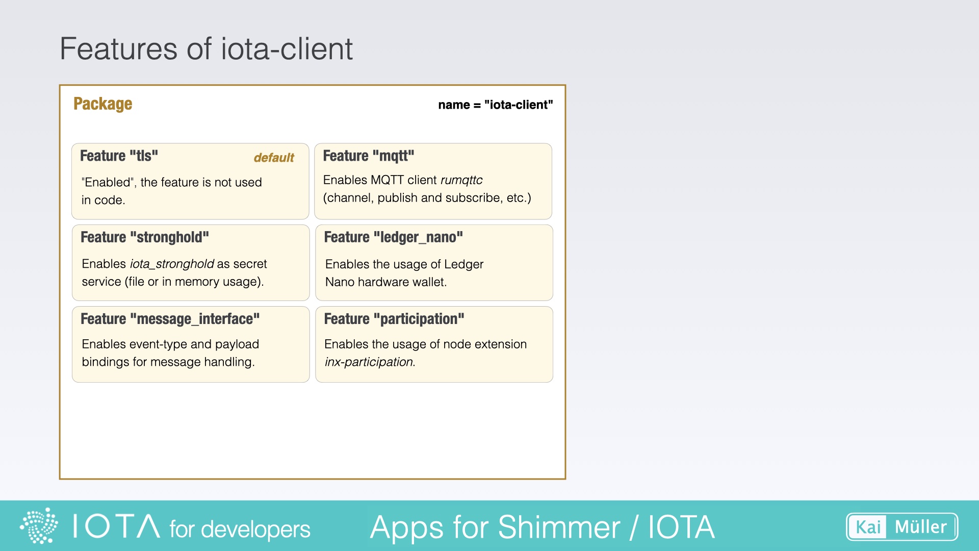 Features of iota-client